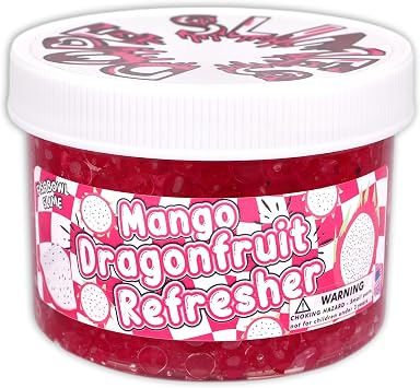 Mango Dragonfruit Refresher (8oz) - Fishbowl Bead Slime - Handmade in USA - Dope Slimes Pink
