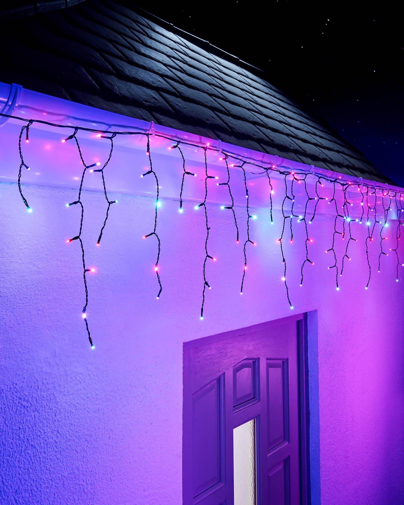WeRChristmas LED Icicle Lights, Black Cable