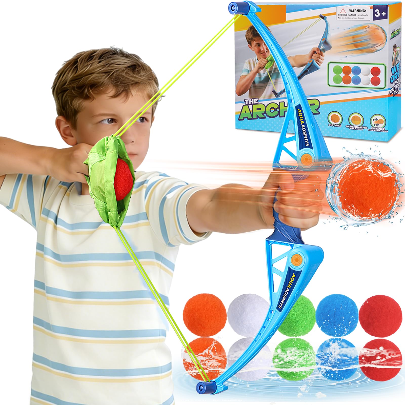 Photo 1 of AOSPHYS 10Pcs Reusable Water Balloons with Bow and Arrow for Kids, Pool Beach Water Fight Equipment for Boys and Girls, Outdoor Summer Toys for Kids Ages 3-12