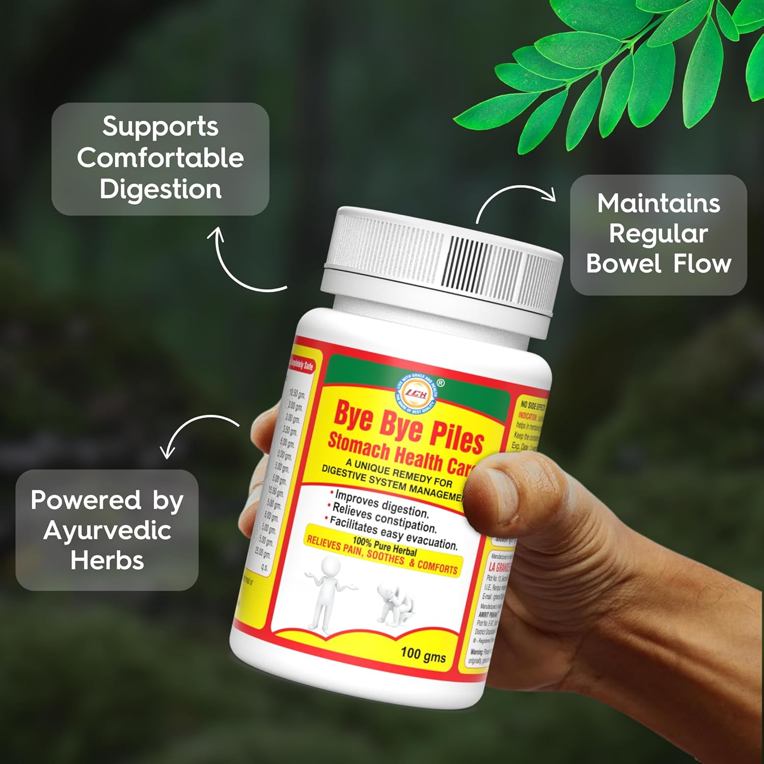 LGH bye by Piles Care Powder, Cleaning of Stomach Inteperation, Herbal Powder for Comfort LGH bye by Piles Care Powder, Cleaning of Stomach Inteperation, Herbal Powder for Comfort