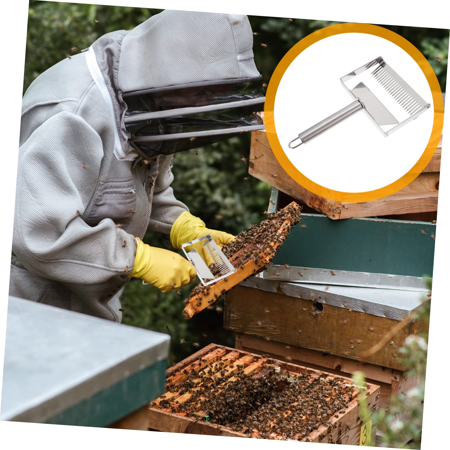 Maturatore Per Miele Kit Apicoltura 5 In 1 | Colino Miele Acciaio, Supporto Telaio, Forchetta, E Cattura Regina | Per Apicoltori Cancello Miele - 7