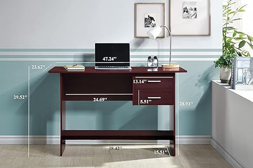 Miniatura 10 de Hodedah Escritura de 2 cajones en escritorio caoba HI425 Caoba