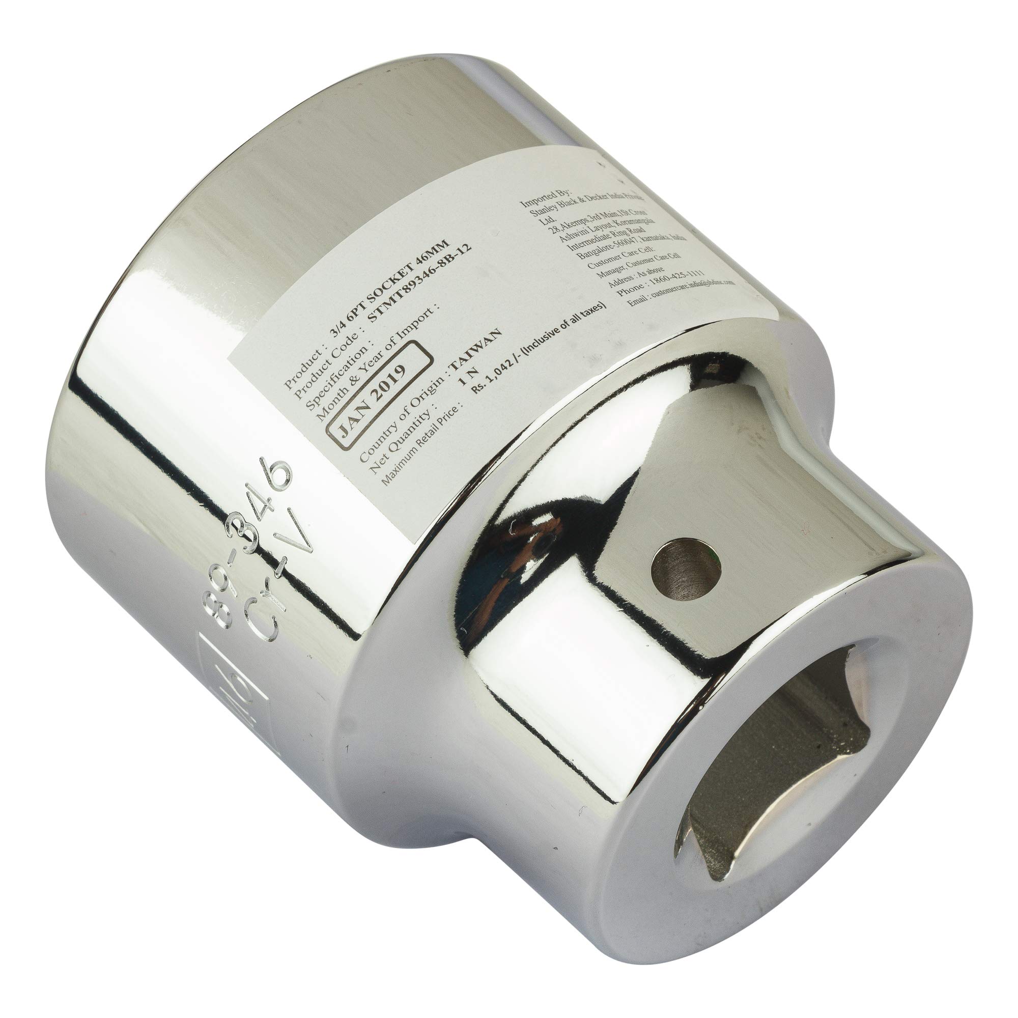 Stanley Chrome Vanadium 3/4 Inch Drive 25mm 6-Point Metric Socket – Single, Professional Grade