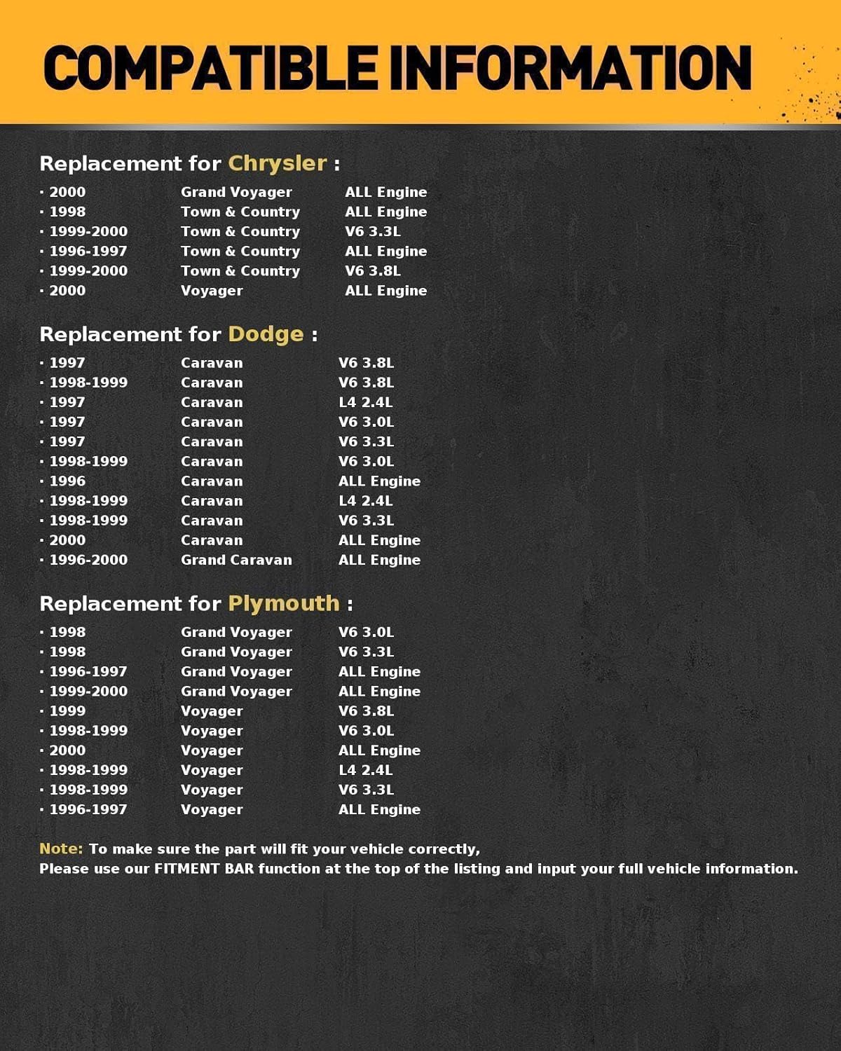 KAC Stable High Output Alternator Compatible for Town & Country Van 98-00,Voyager 98-00,Caravan/Grand Caravan 98-00,Auto Replacement 13765N, 4727329, 4727329A, 4727329AA, 5104775AA,