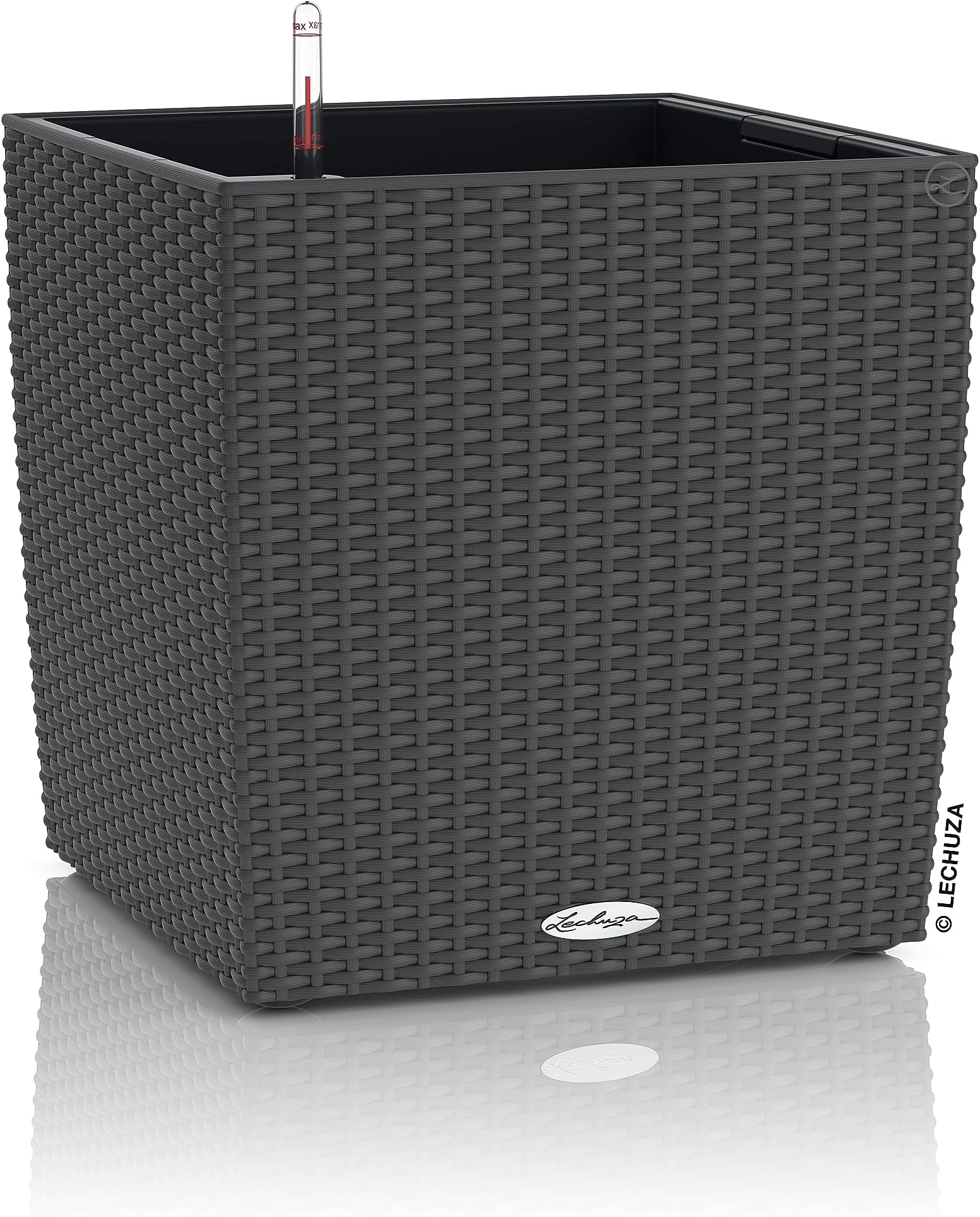 LECHUZA-Pot de fleurs CUBE Cottage 50 Mokka | Pot de fleurs