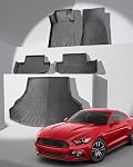 for Ford Mustang Floor Mats & Cargo Liner (2015-2024 2025 2026, All Weather 5PCS Full Set, Not for Mach-E)