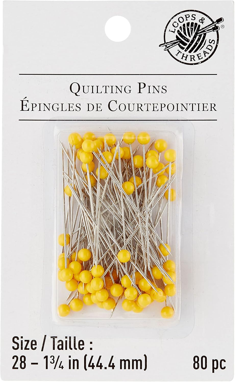 Loops & Threads 1.75" Yellow Quilting Pins, 12 Packs: 80 ct. (960 Total)