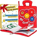 deMoca Busy Book for Toddlers 1-3 - Airplane Toys for Toddlers 1-3, My Quiet Montessori Toys for 1 Year Old with Kids Plane Activities, Activity Busy Board, for Boys & Girls