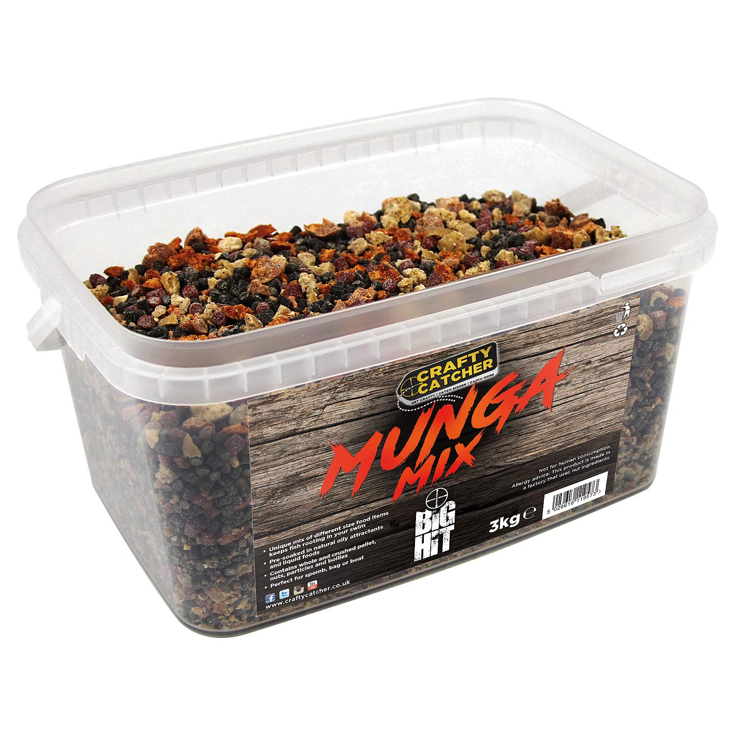 Munga Mix - Unique Mix of Crushed Pellets, Boilies & Particles - Spod Bag or Boat - 3Kg