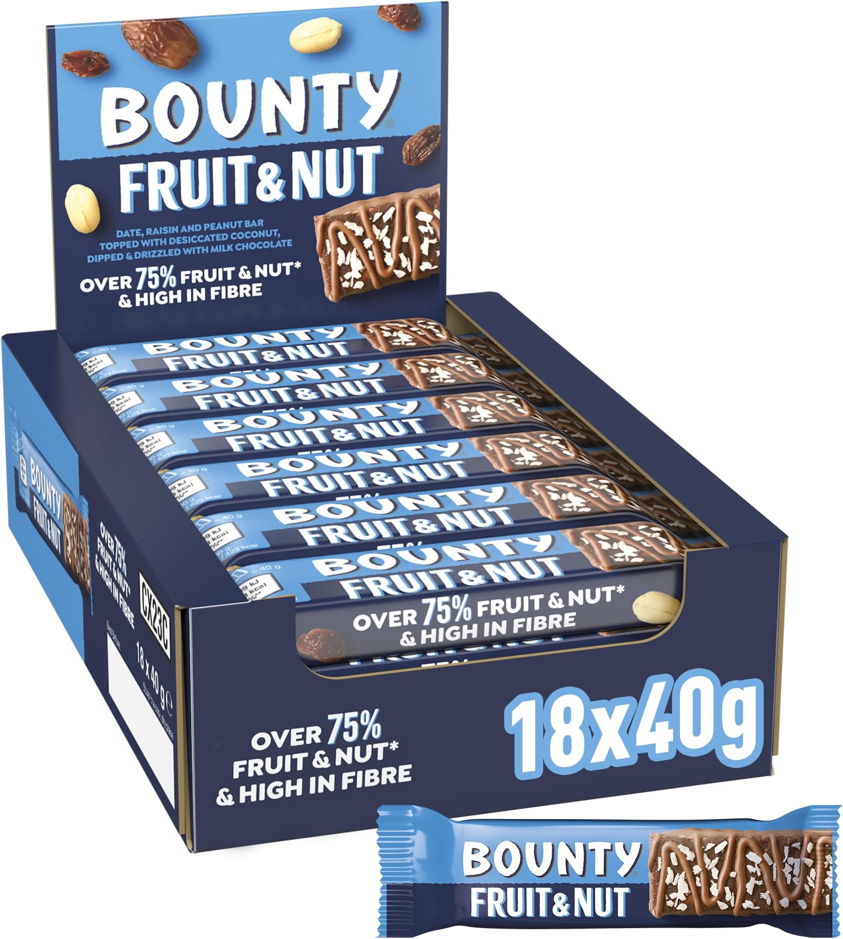 Fruit & Nut Milk Chocolate Snack Bars 18 x 40g