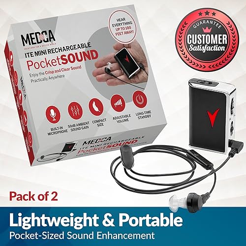 Miniatura 6 de Amplificadores de sonido personales, dispositivo amplificador de audio personal y dispositivo potenciador de voz para ganancia de sonido de 50 dB,