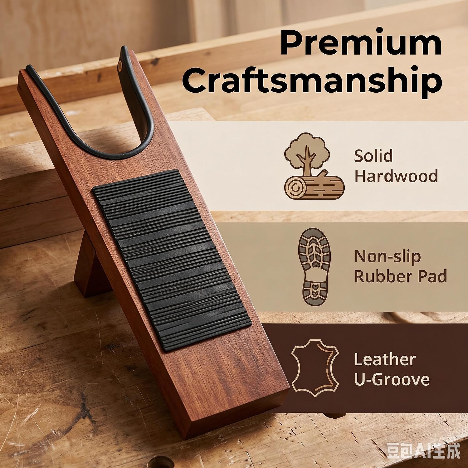 Premium Wood Boot Jack, Heavy Duty Cowboy Boot Remover Tool