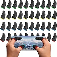 Vista 10 de Geyoga 40 fundas para dedos para juegos para pulgares, protector de dedos para juegos móviles (negro)
