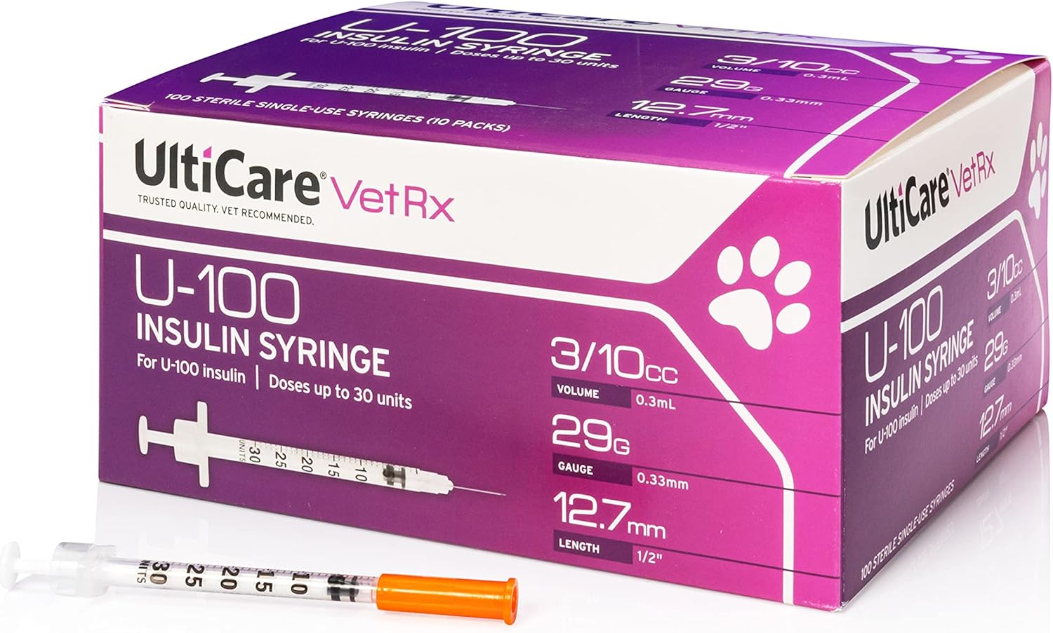 Buy Ulticare Vetrx U 100 Pet Insulin Syringes Comfortable And Accurate Dosing Of Insulin For Pets Compatible With Any U 100 Strength Insulin Size 3 10cc 29g X 1 2 100 Ct Box Online In Usa Buy Ulticare Vetrx U 100 Pet Insulin Syringes Comfortable And Accurate Dosing Of Insulin For Pets Compatible With Any U 100 Strength Insulin Size 3 10cc 29g X 1 2 100 Ct Box Online In Usa