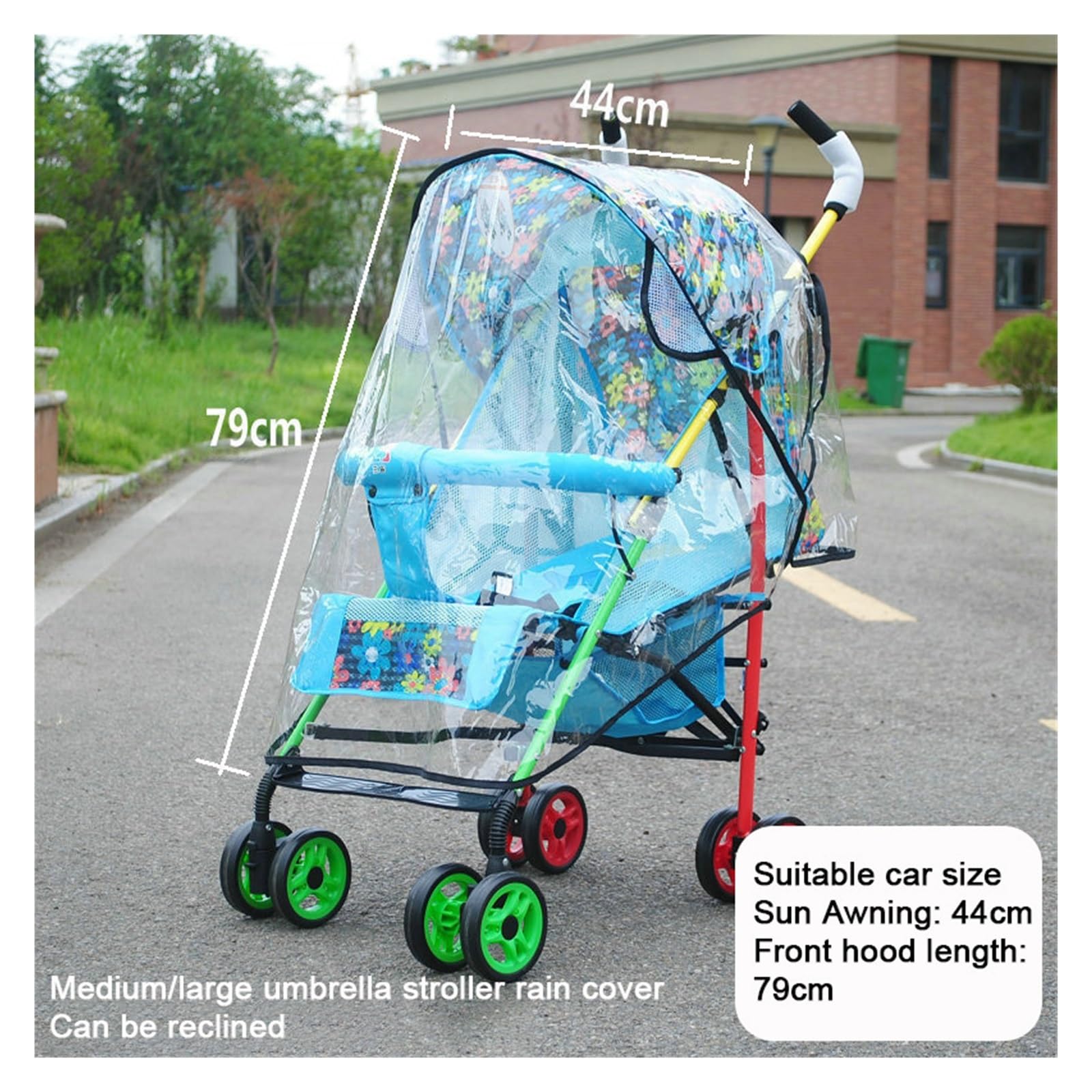 Housse Pluie pour Poussette Housse de Pluie Transparente for Chariot, imperméable, Respirante, Universelle, for Poussette, Fermeture éclair, Parapluie for Accessoires de Chariot(C)