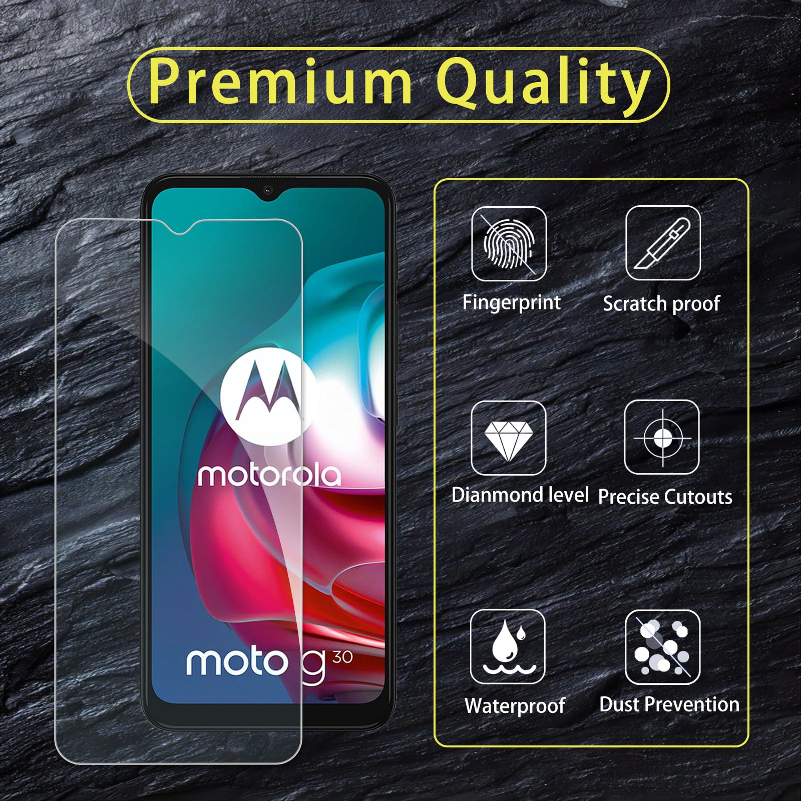 TingYR Vetro Temperato per Motorola Moto G10, [Nessuna Bolla] [Durezza 9H] [Resistente ai Graffi], Pellicola Protettiva per Motorola Moto G10.(2 Pezzi Nero