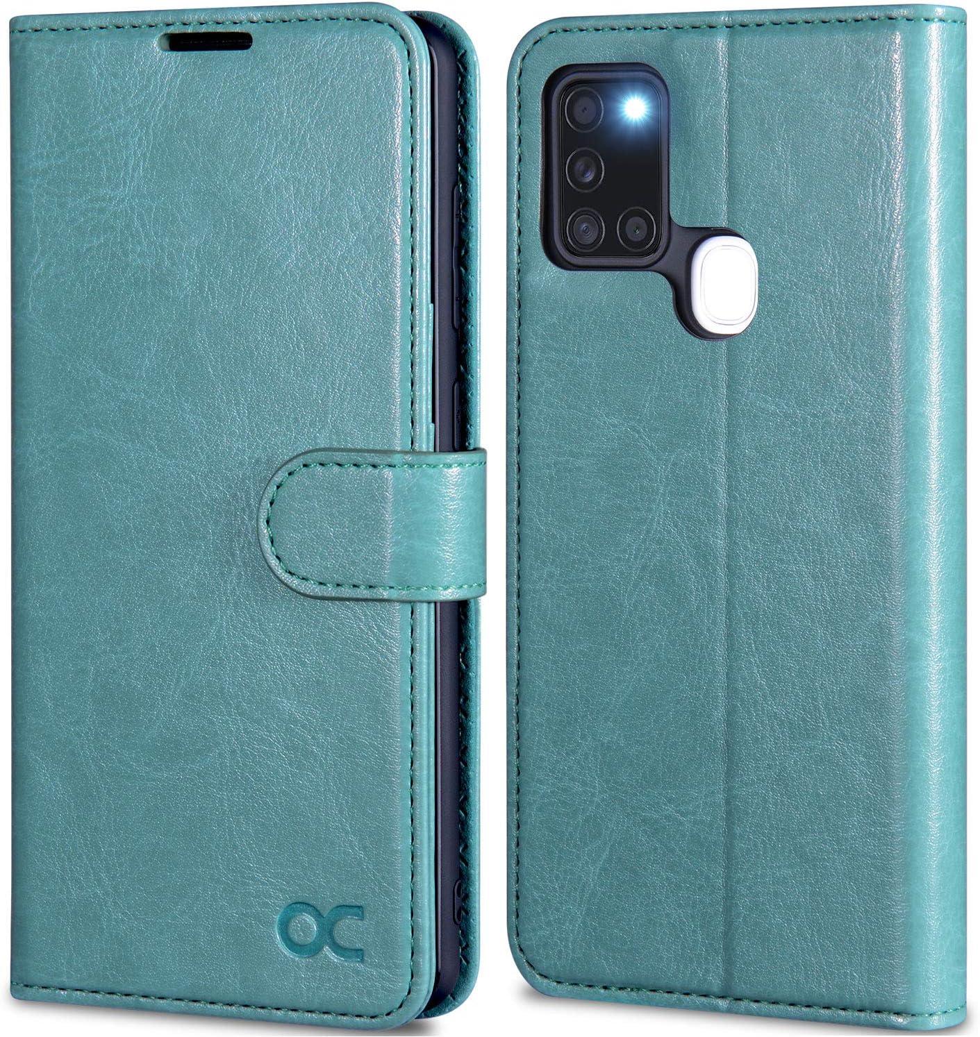 OCASE Samsung Galaxy A21s Case, Premium PU Leather A21s Phone case [TPU