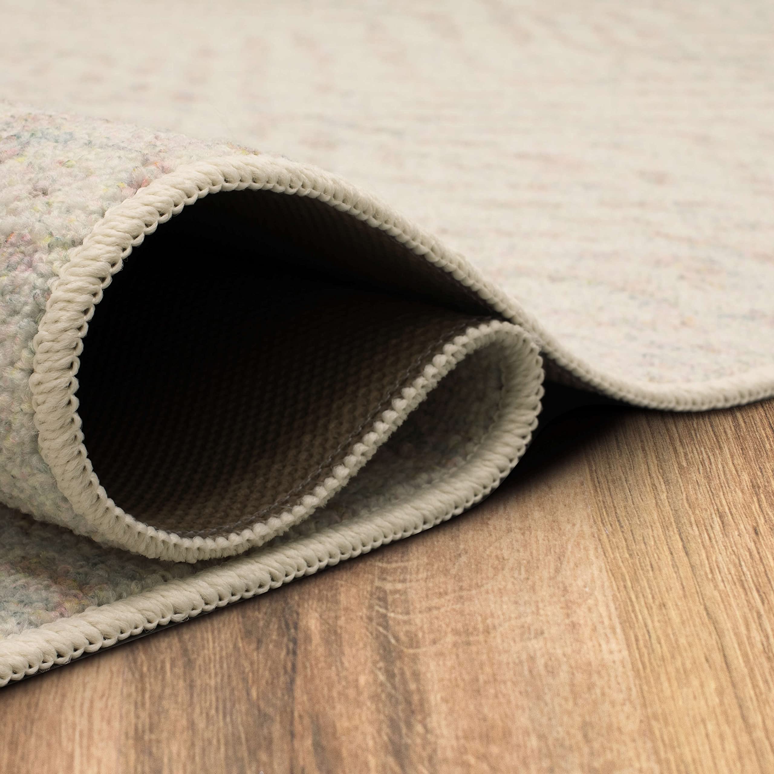 Mohawk Home Zig Zag Stripe Cream Ivory 4' x 6' Area Rug Perfect for Entryway, Laundry Room, Hallway