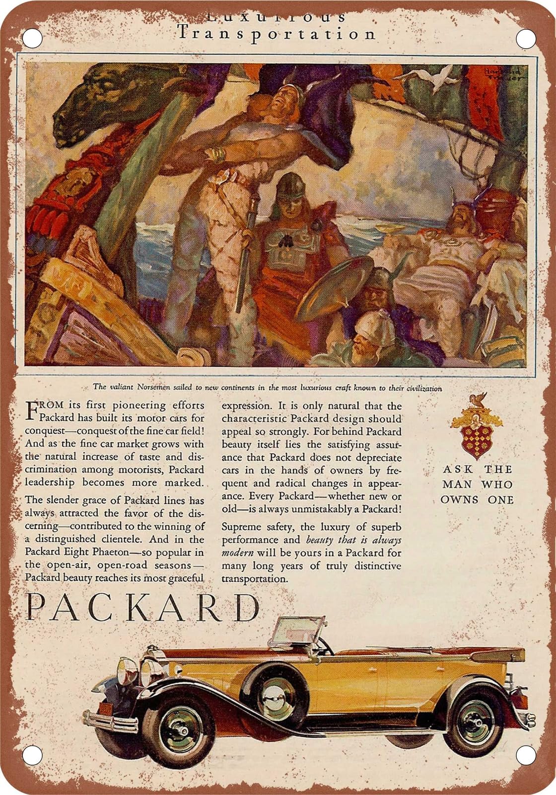METAL SIGN - 1930 Packard Vintage Ad 10 - Old Retro Rusty Look home decor