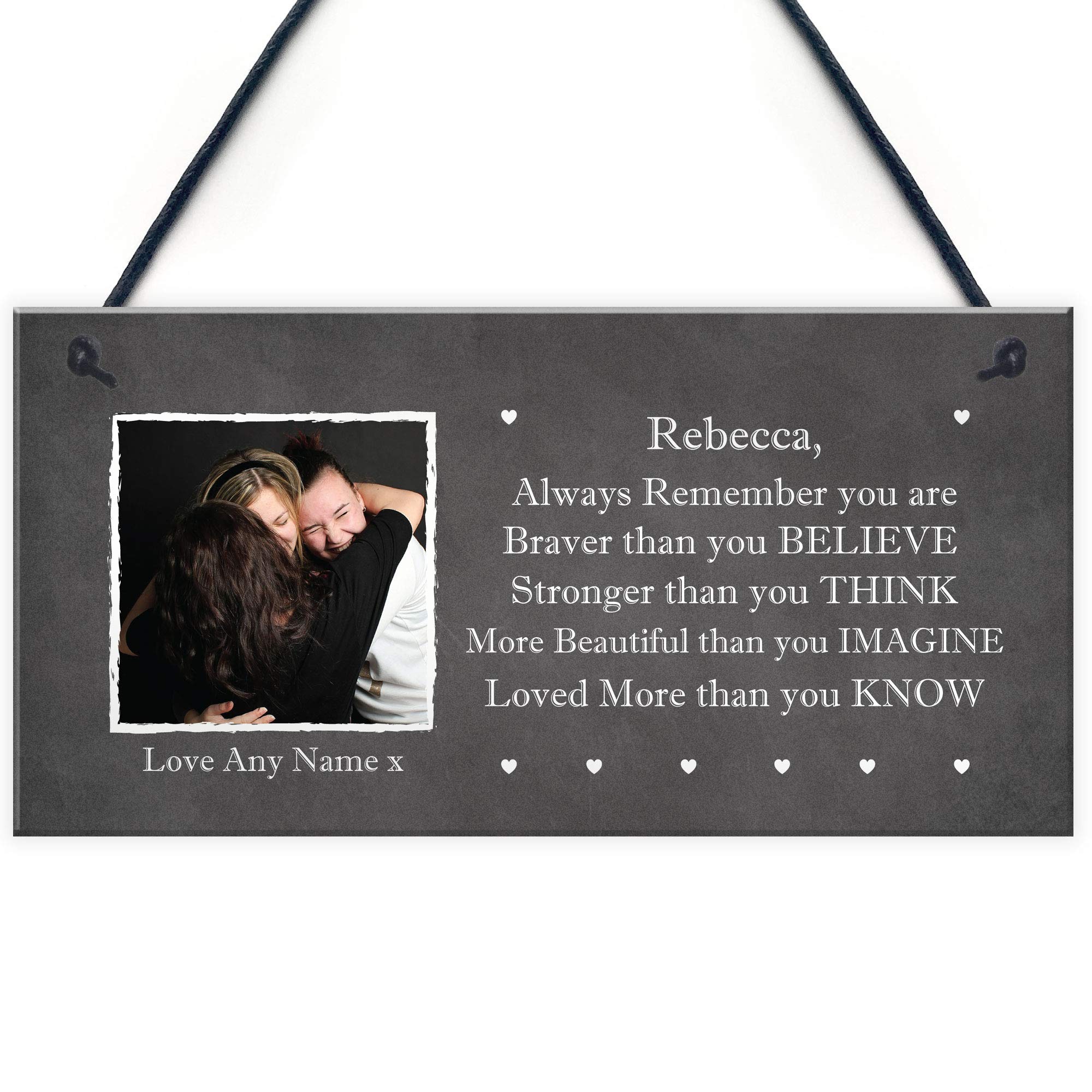 Stronger Braver Beautiful PERSONALISED Friendship Plaque Birthday Xmas Gift For Friend