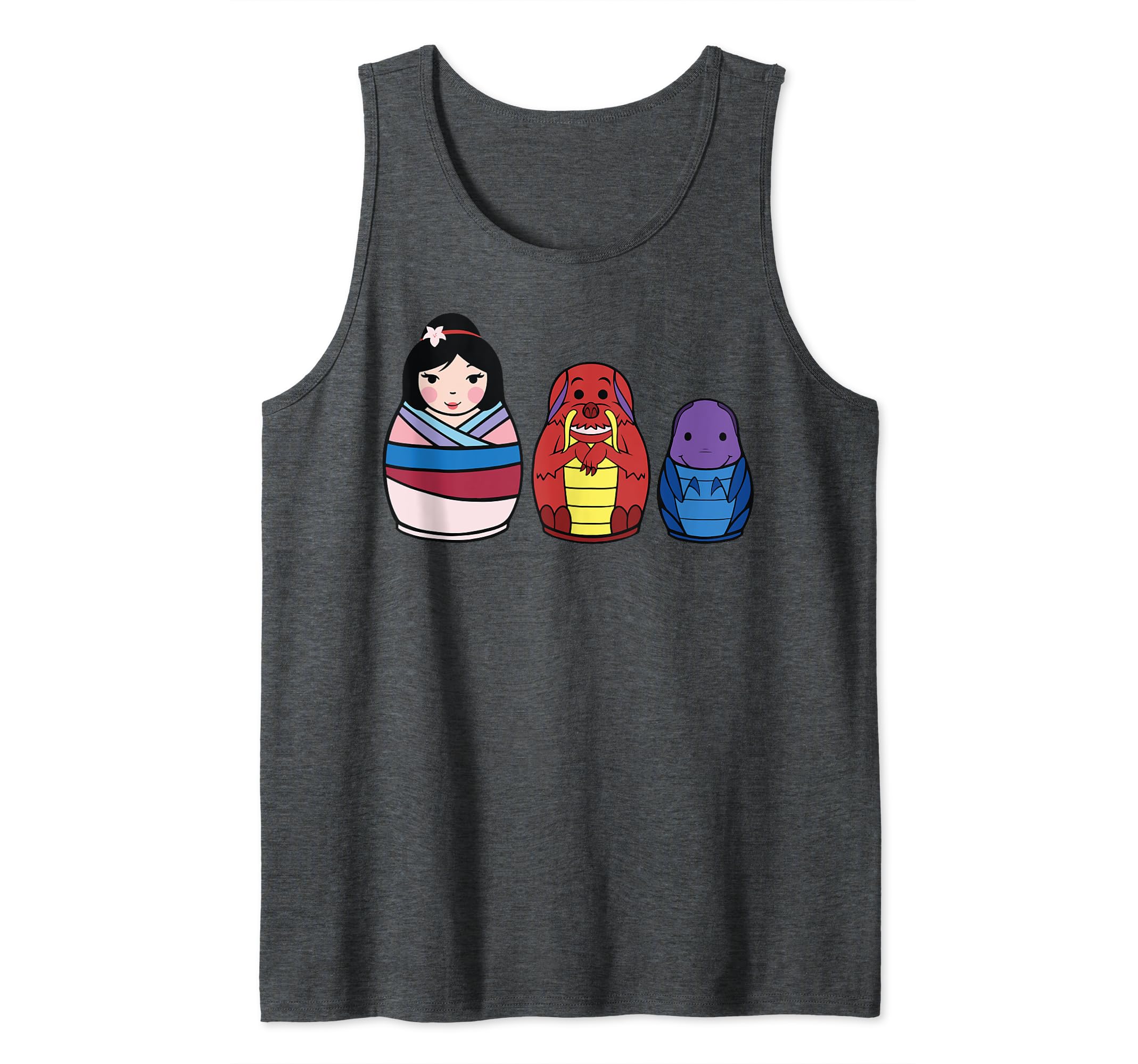 Disney Mulan Nesting Dolls Tank Top, Grey