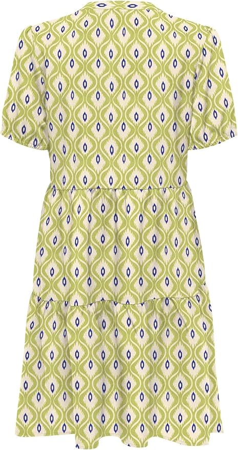 ONLY Dames Onlnova Life Elite S/S Thea Dress AOP, fuchsiapaars, L