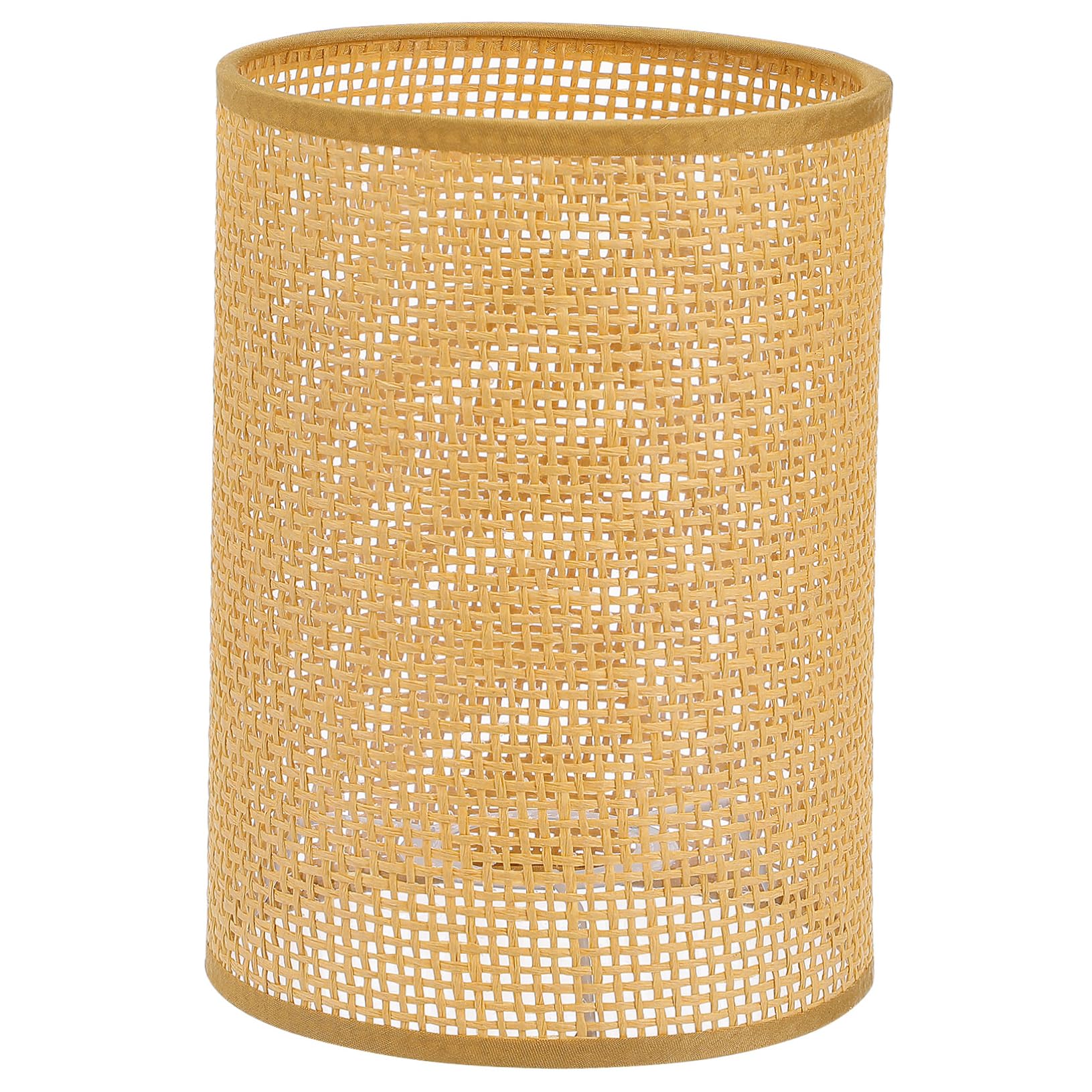 PRETYZOOM Rustic Rattan Woven Lampshade 8.07X5.51 Inch Drum Light Cover for Table and Floor Lamps E27 Indoor Use in Living Room Bedroom Kitchen