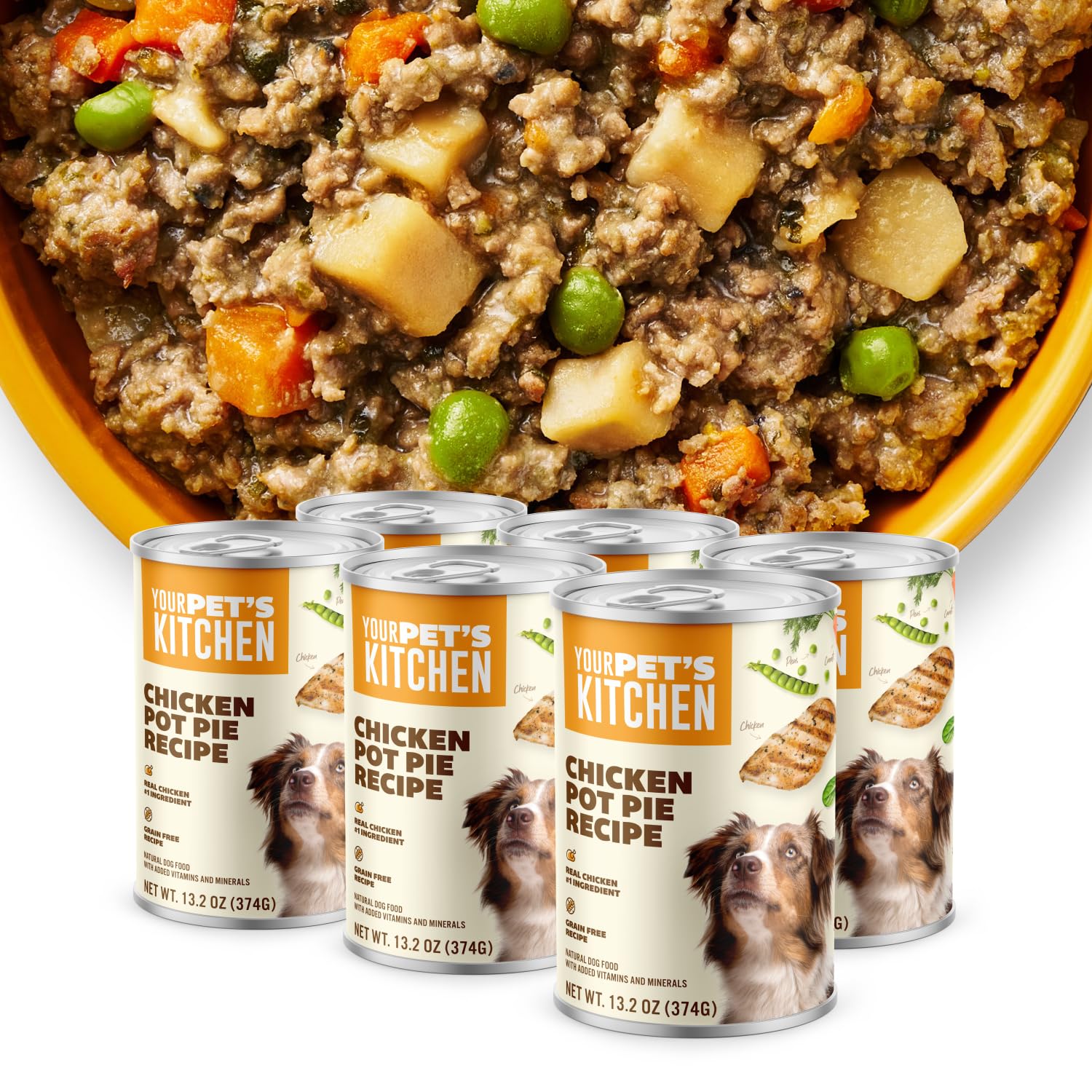 Your PETS Kitchen Wet Dog Food Chicken Pot Pie Recipe - 13 2 oz Cans Pack of 6