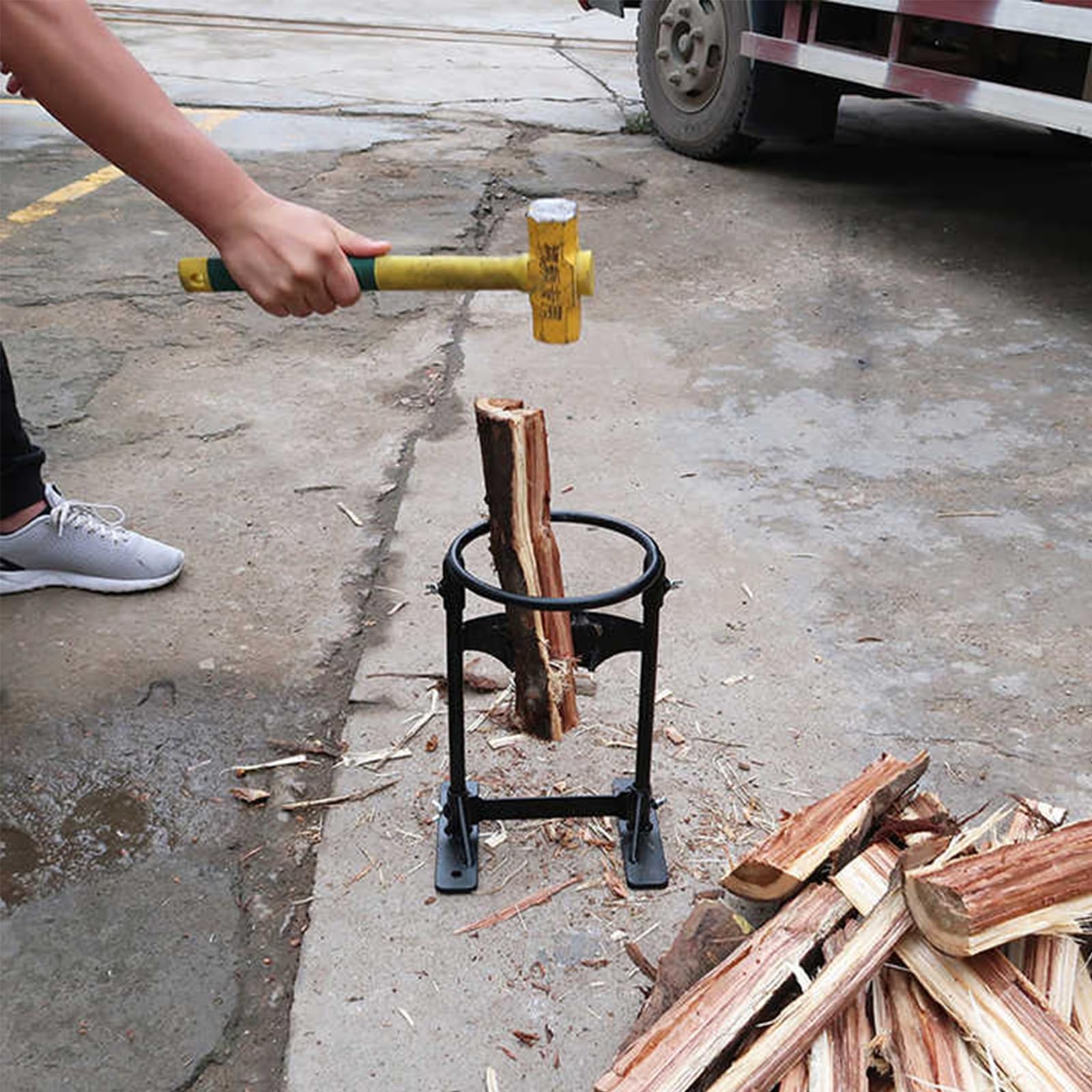 Divisor de madera manual, separador de leña, cascanueces de madera, cuña de separación de madera, divisor portátil, divisor de madera de acero fundido, separador de leña de seguridad para casa y