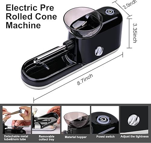 Miniatura 5 de Máquina de prerollo eléctrica mejorada, máquina de enrollar cigarrillos, cargador automático de conos, máquina de llenado de conos preenrollados