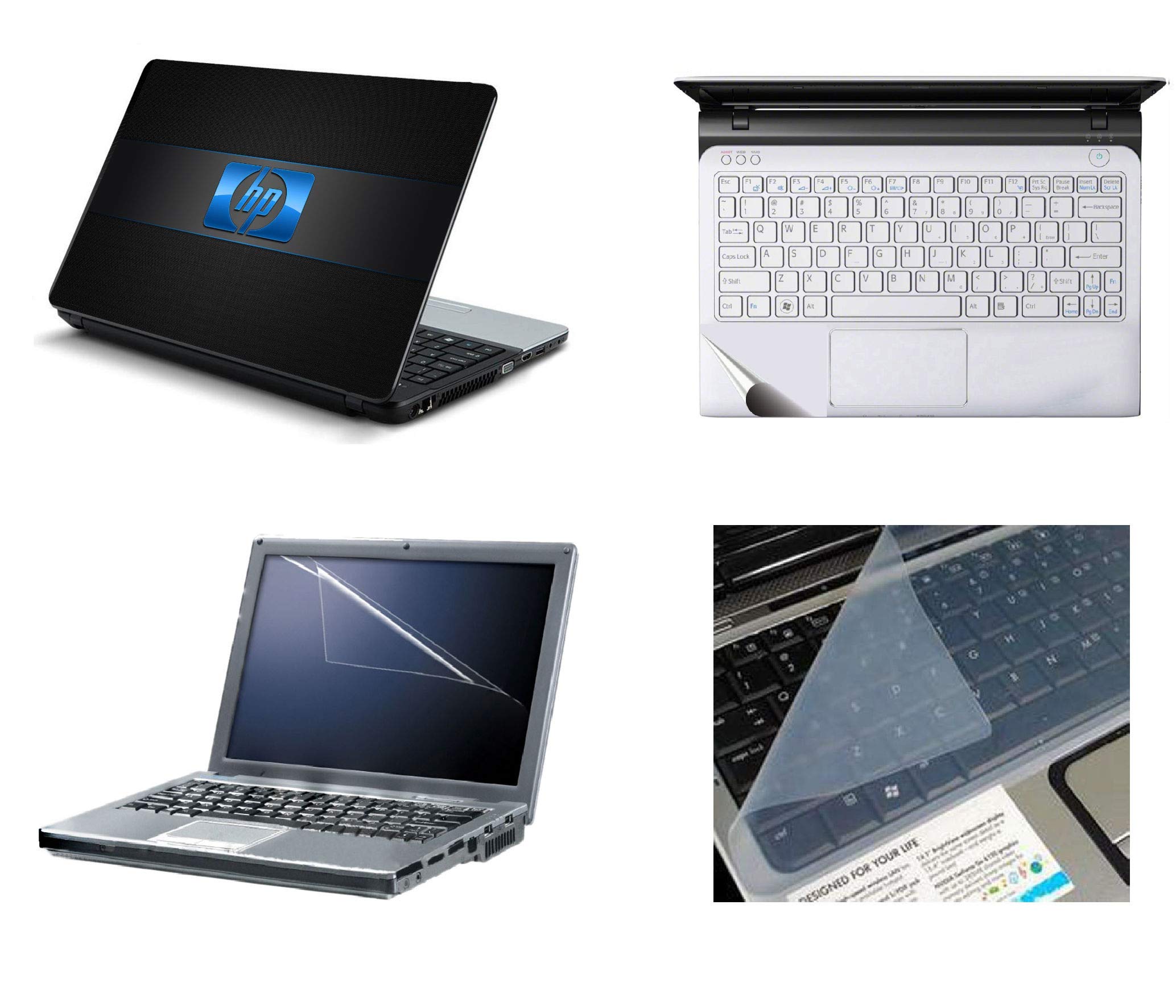 Namo Arts 4in1 Laptop Accessories Combo Kit - Laptop Skins 15.6 inch Stickers with Laptop Screen Protector, KeyGuard and Trackpad Skin for All Laptop- Notebook Hp Blue Strip LargeLIS4in1MU1029 (B074CKW38J) Amazon Price History, Amazon Price Tracker