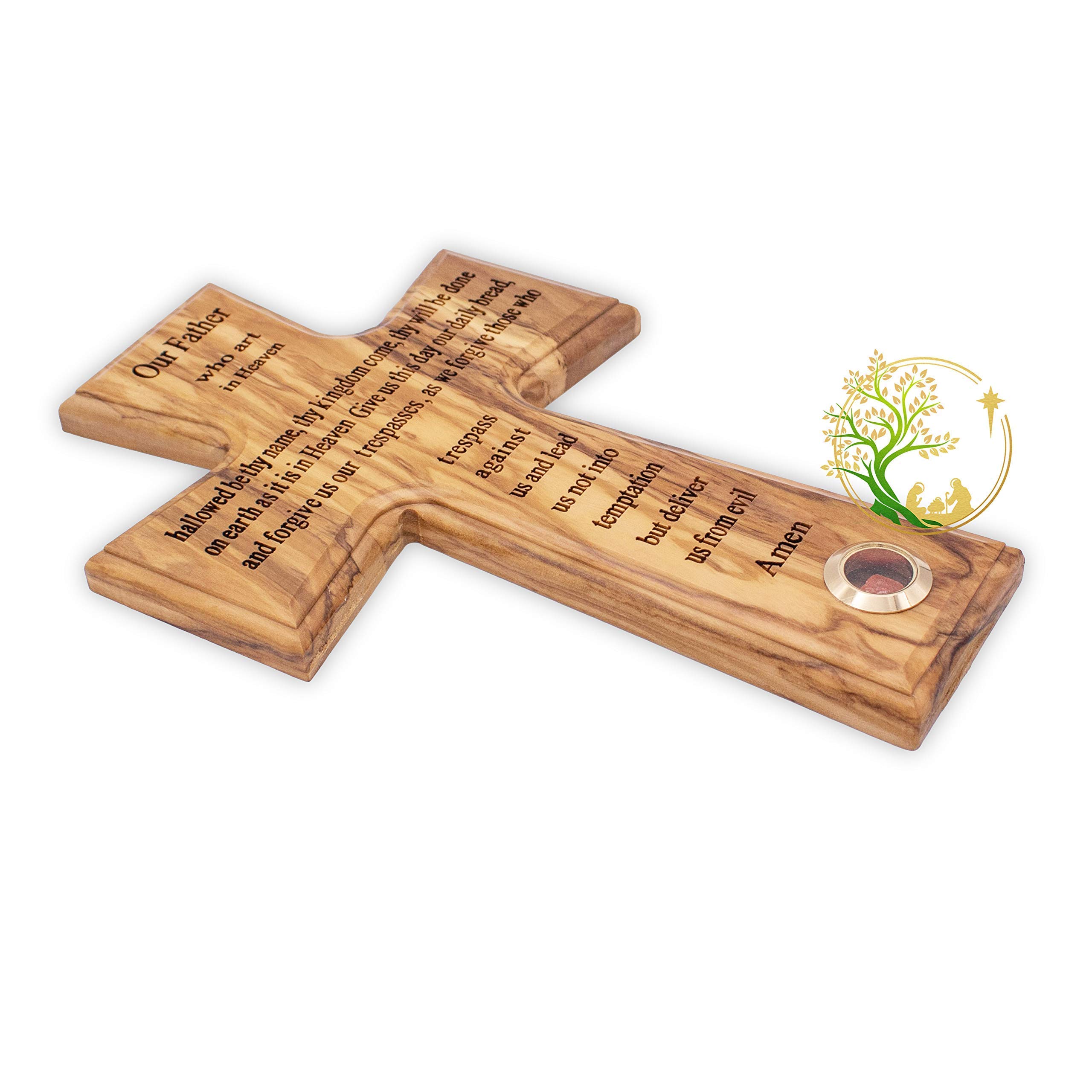 Our father prayer wooden cross made in the Holy Land - Lord's Prayer Religious Wall Decor -Hand carved & lasercut by Christian artist. Decorative Holy cross -Religious Gift for all Christian occasions