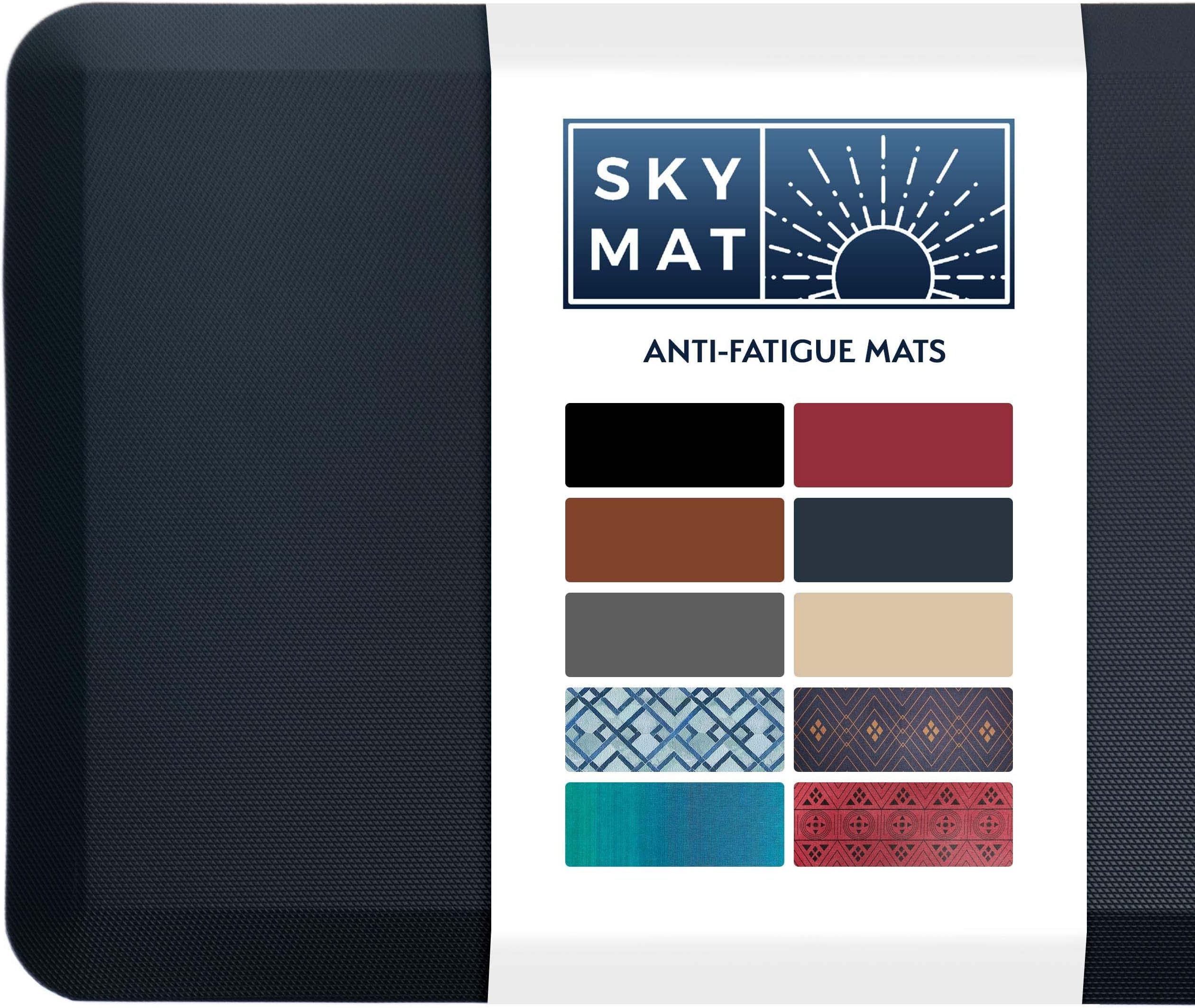 Sky Solutions Anti Fatigue Mat - 3/4" Cushioned Kitchen Rug and Standing Desk Mat & Garage - Non Slip, Waterproof and Stain Resistant (24" x 70", Dark Blue)