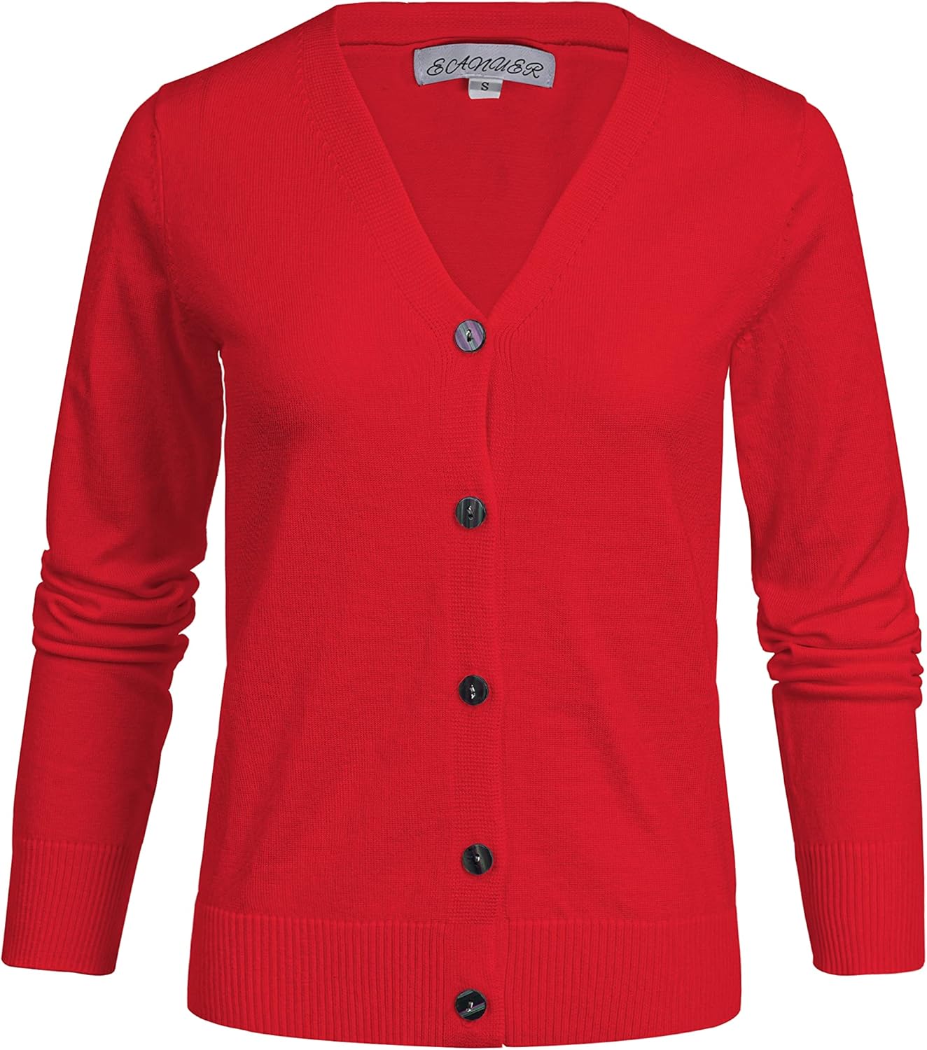Women's V-Neck Long Sleeve Button Down Lightweight Sweater Soft Knit Cardigan - Image 4