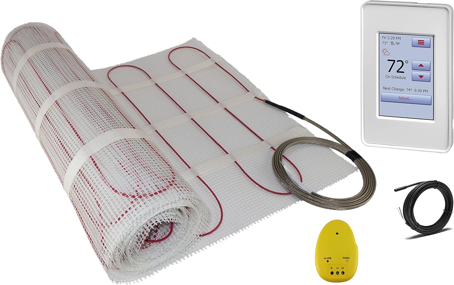 Get Special Price 35 Sqft Warming Systems 120 V Electric Tile Radiant Floor Heating Mat with Touch Screen Programmable Thermostat, Includes Installation Monitor and Floor Temperature Sensor Get Special Price 35 Sqft Warming Systems 120 V Electric Tile Radiant Floor Heating Mat with Touch Screen Programmable Thermostat, Includes Installation Monitor and Floor Temperature Sensor