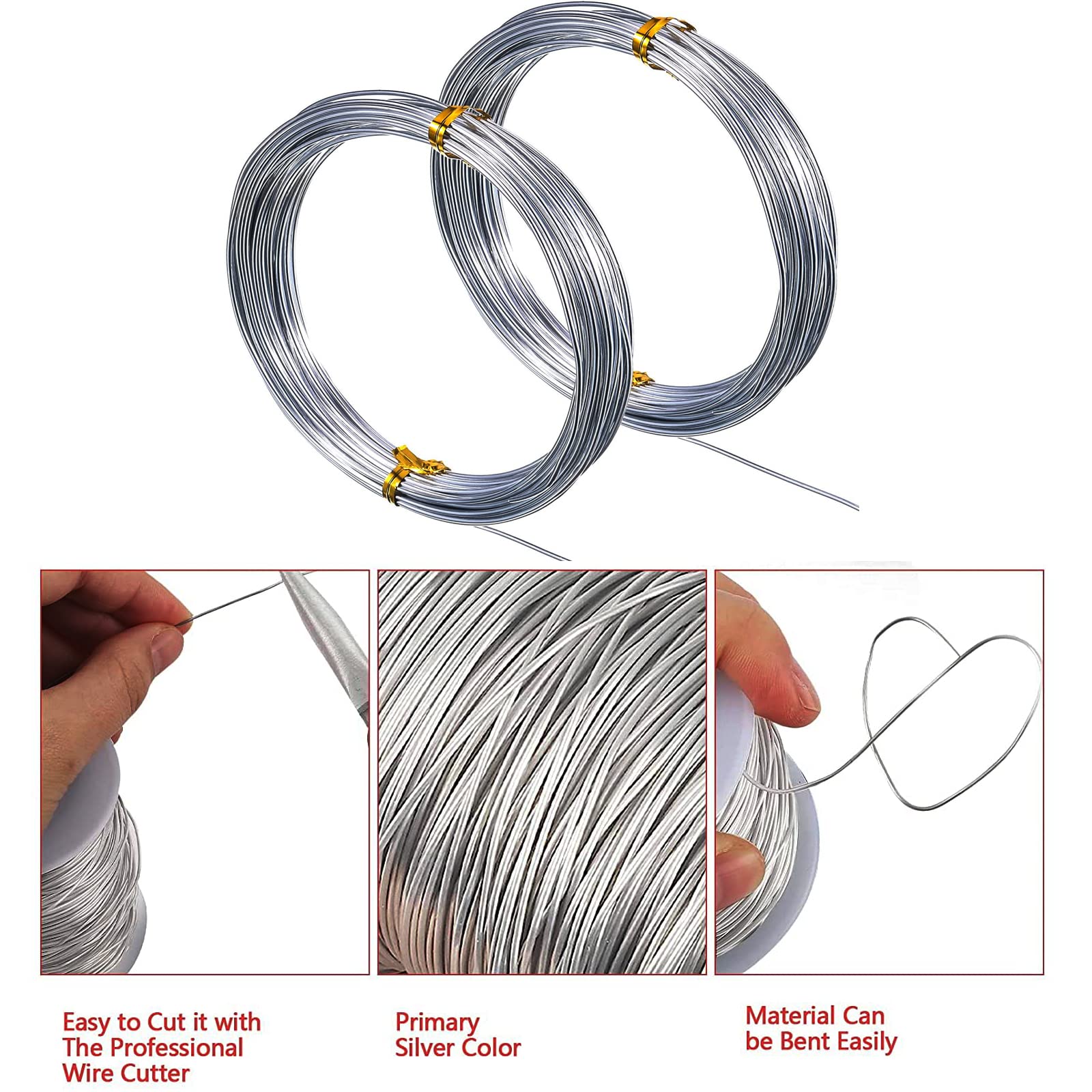 1.8mm 304 Stainless Steel Wire 3Ft For DIY Manual Arts And Crafts Wire Bailing Wire Sculpting Wire Artistic Wire Jewelry Making Wire Twine Bonsai - View #3