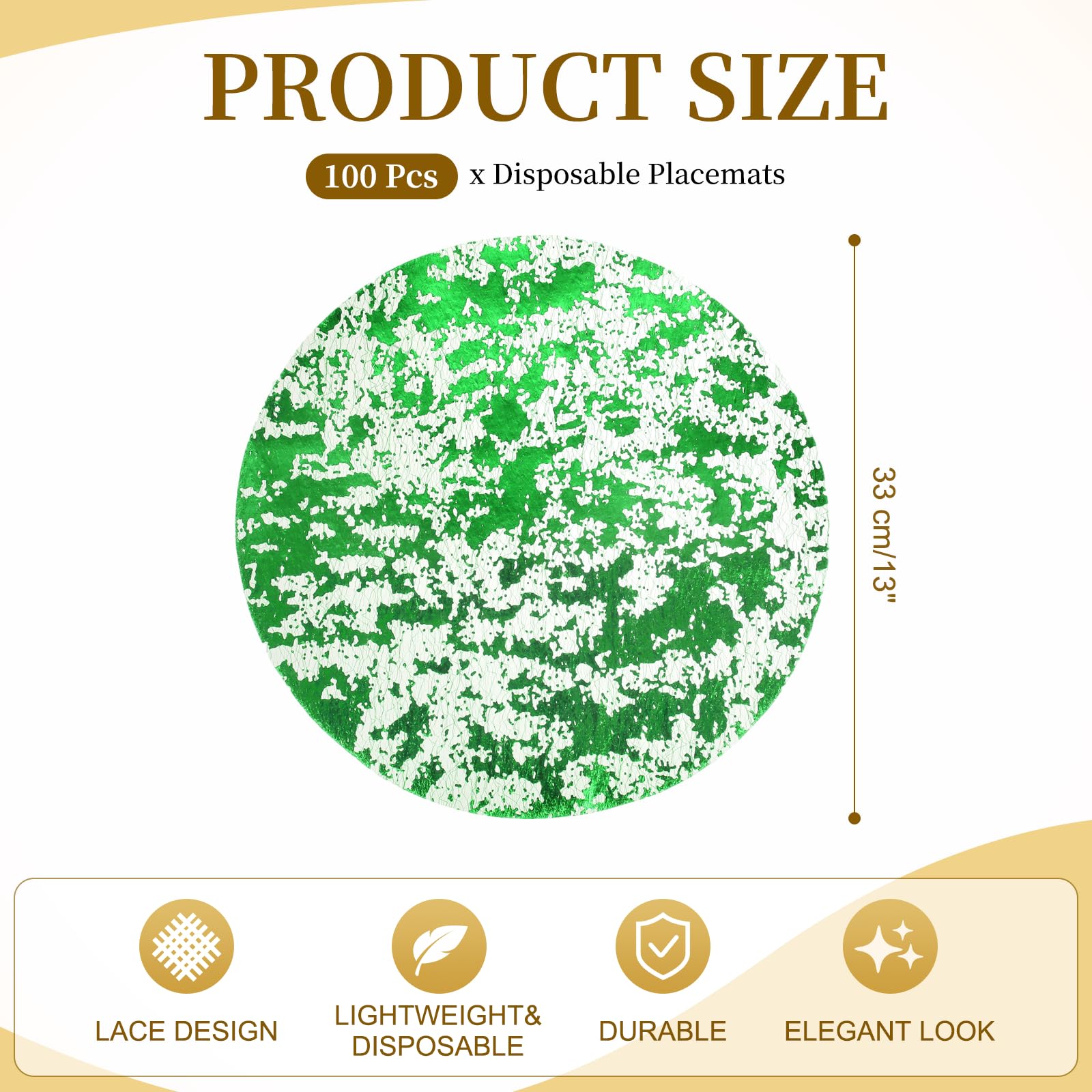 sourcing map Manteles individuales desechables de papel de aluminio verde
