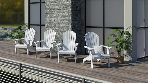 Miniatura 5 de PolyTEAK Juego de 2 sillas Adirondack tamaño King muebles de patio para todo tipo de clima de fácil mantenimiento para porche terraza y hoguera