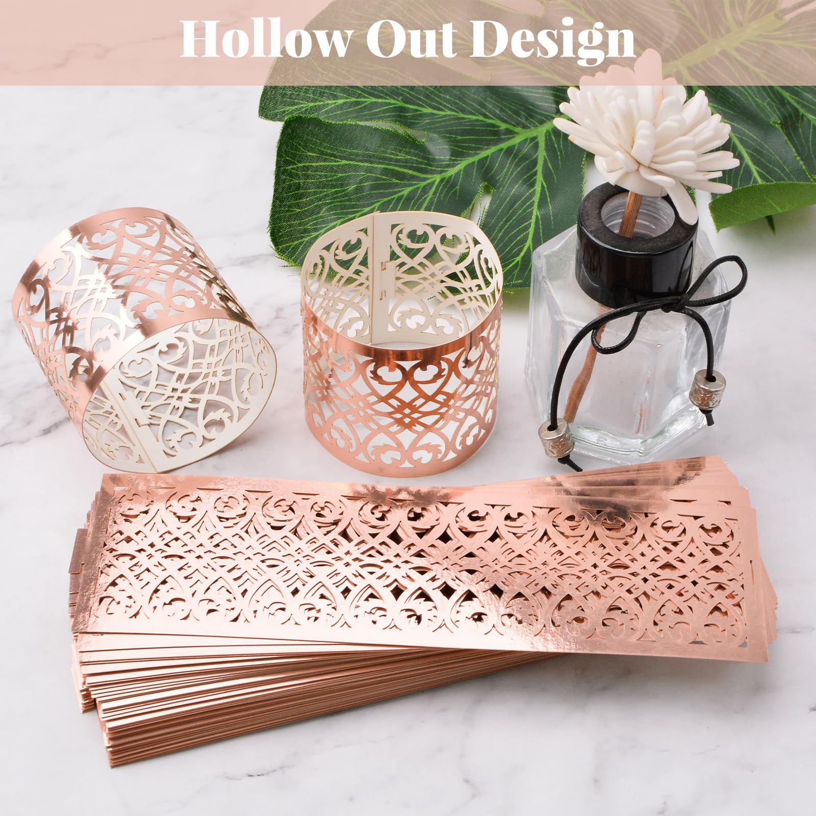 Portatovaglioli In Oro Rosa - Set Di 50, Con Fibbia A Cavo, Per Matrimoni E Eventi - Foto 4