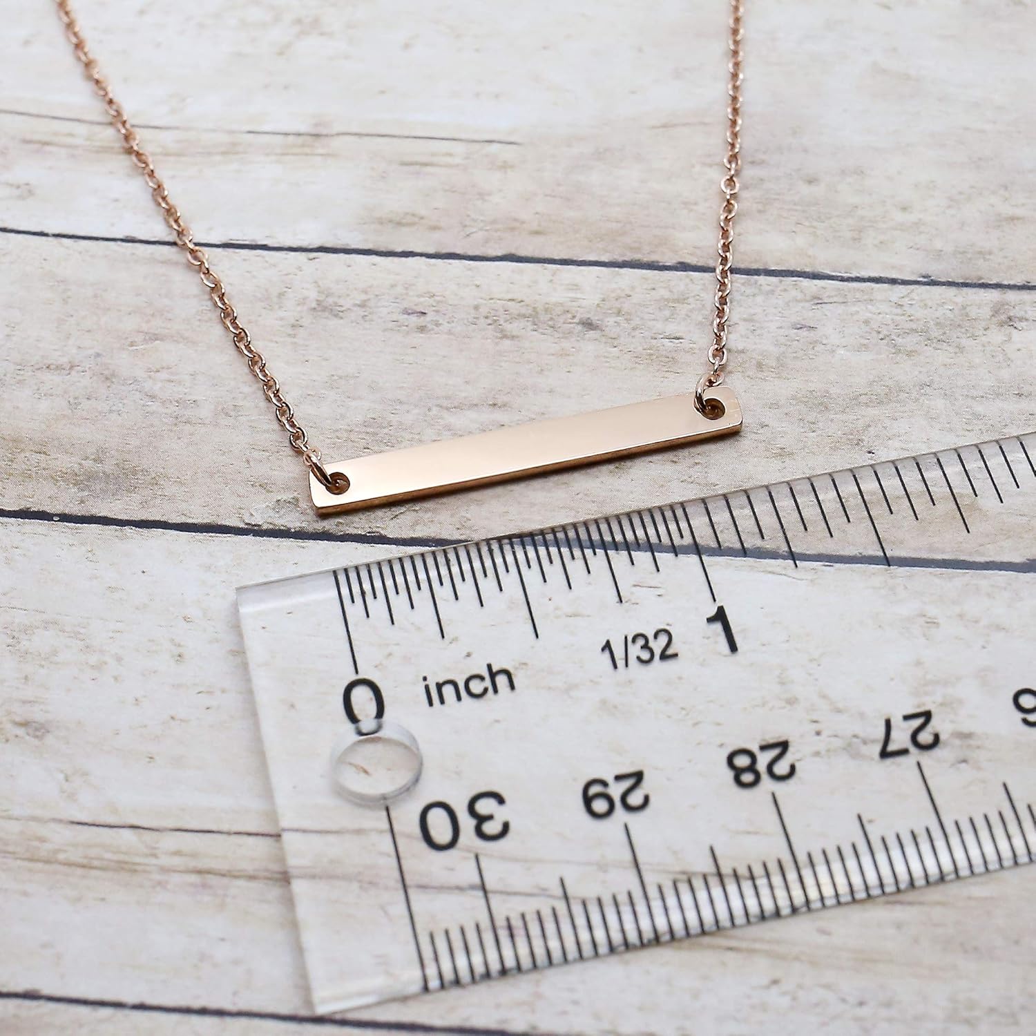 Personalized Engraved Bar Necklace Custom Name Initial Monogram Necklace for Women Stainless Steel Horizontal Nameplate Pendant 18 Inch Chain Gold Rose Gold White Gold Keepsake Gift - Image 5