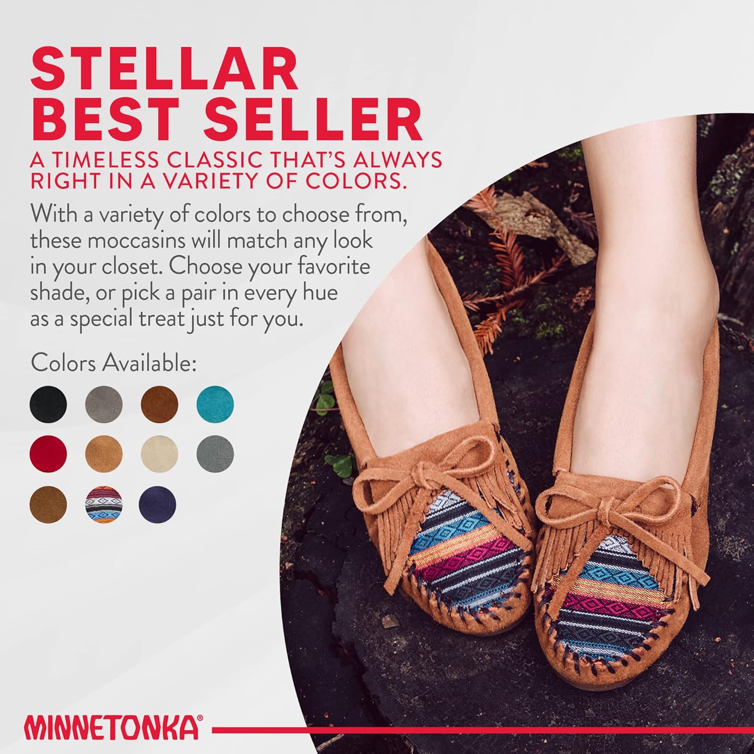 Minnetonka Women's Kilty Suede Hardsole Moccasin - Image 5