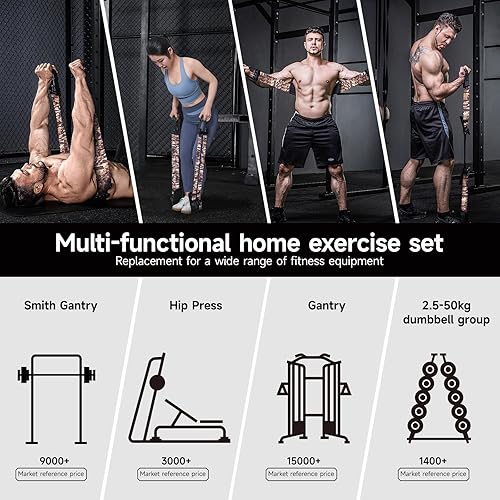 Miniatura 3 de INNSTAR Portable Bench Press, Adjustable Push Up Resistance Bands, Chest Builder Workout Equipment, Arm Expander Resistance Training for Home