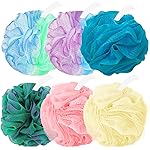 Amazerbst loofah,Shower loofah loofah Sponge,Sponge Body Scrubber for Women and Men (Grey Green Blue White Pink Yellow)