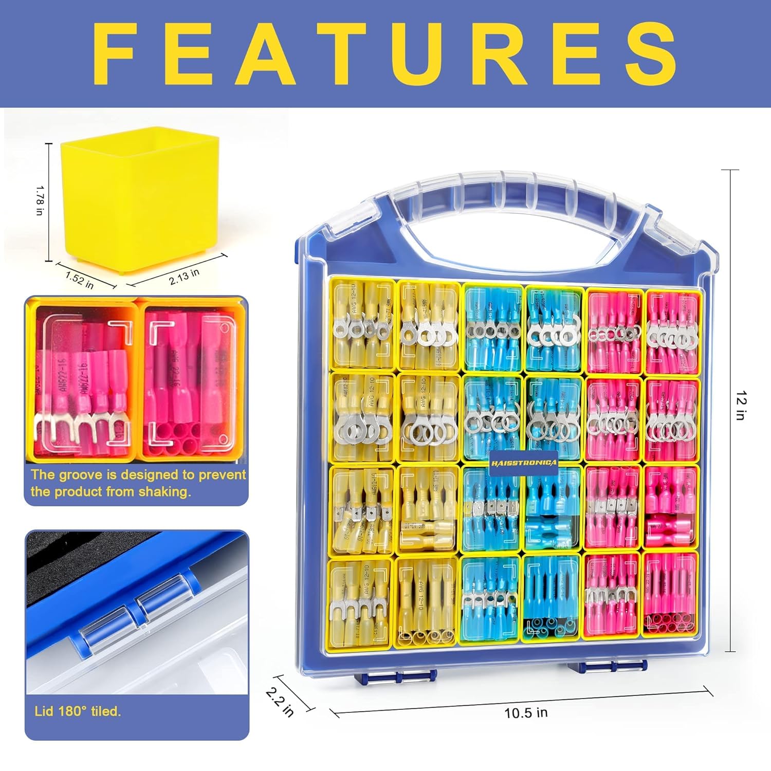 haisstronica 620PCS Heat Shrink Wire Connectors kit+330PCS Heat Shrink Butt Connectors Set+340PCS Solder Seal Wire Connectors
