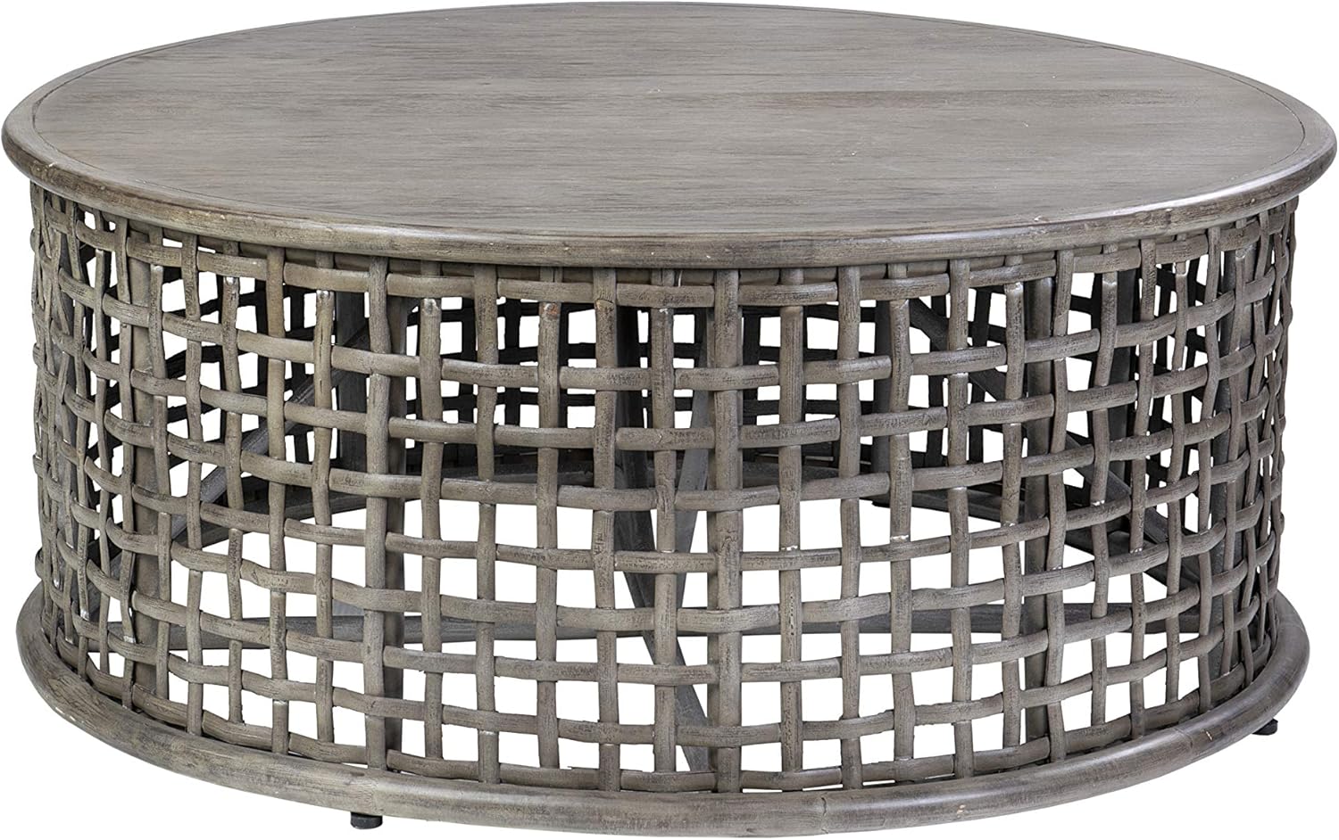 East at Main Open Weave coffee table, Grey