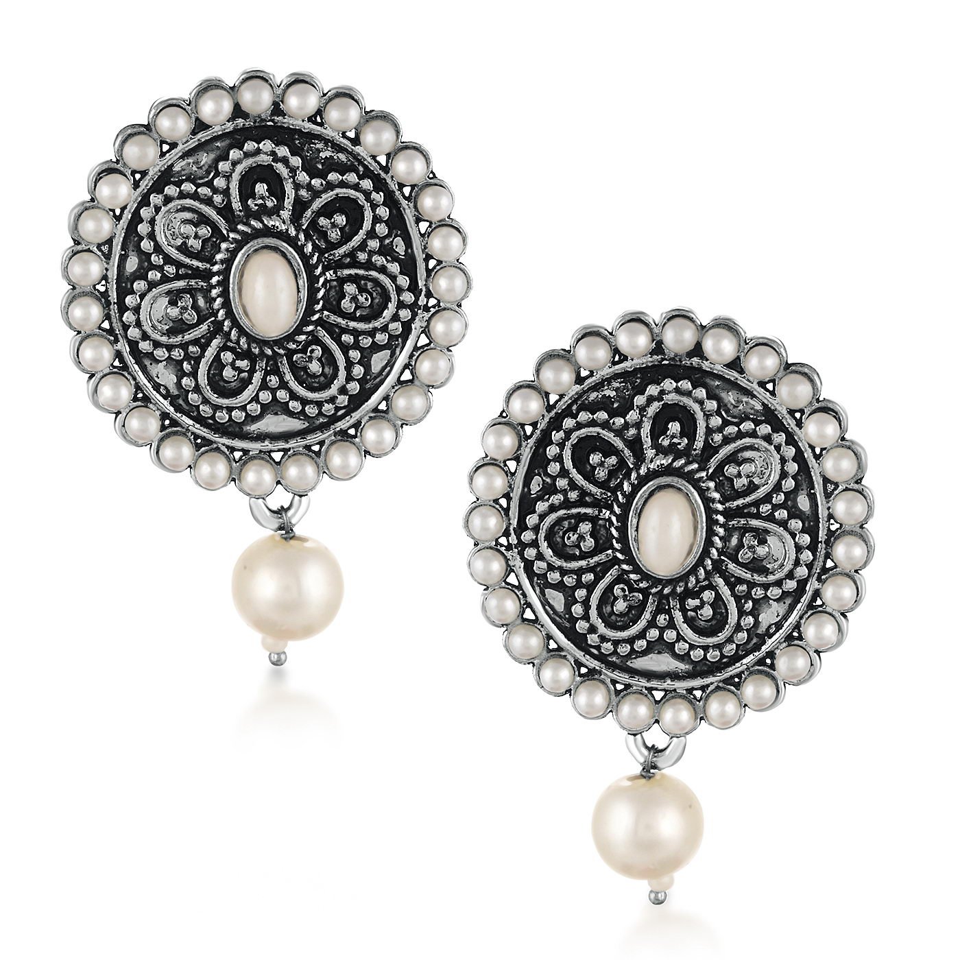 Sukkhi Trendy Rhodium Oxidized Stud Earrings For Women (E72939SK) (B09BNX96CS) Amazon Price History, Amazon Price Tracker
