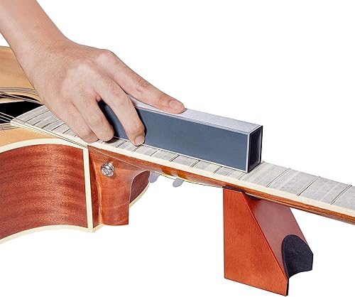 Miniatura 2 de Kit de nivelación de trastes de guitarra, kit de herramientas de reparación Luthier incluye nivelador de trastes de haz de lijado, lima de