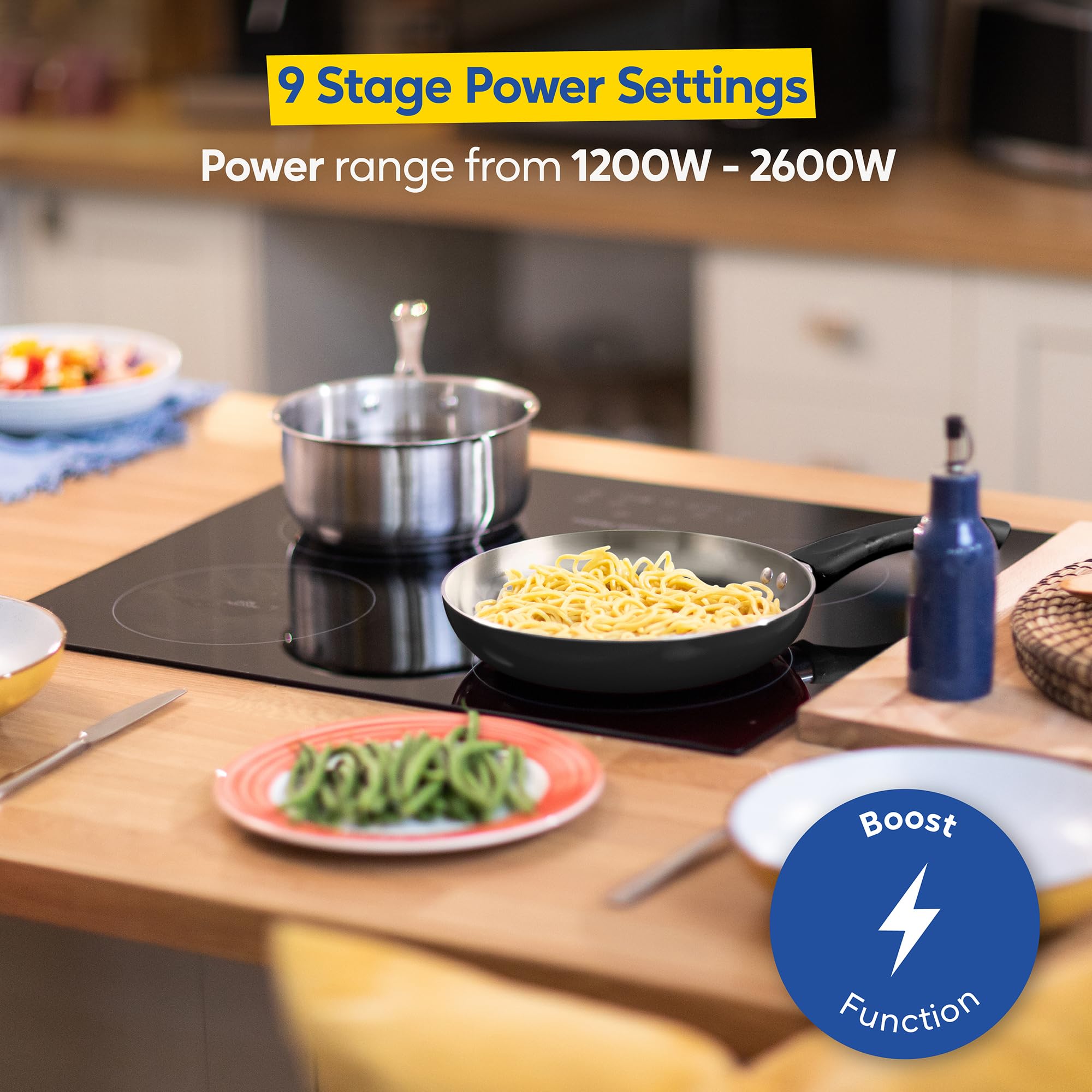 Russell Hobbs RH60IH413B, 59cm 4 Zone Induction Hob with Touch Control in Black — view 4