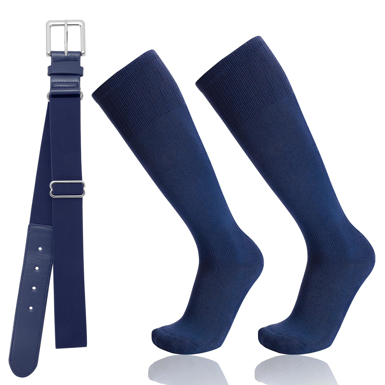 Baseball Socks and Belt Combo for Youth Adult - Softball Socks and Belt for Boys and Girls