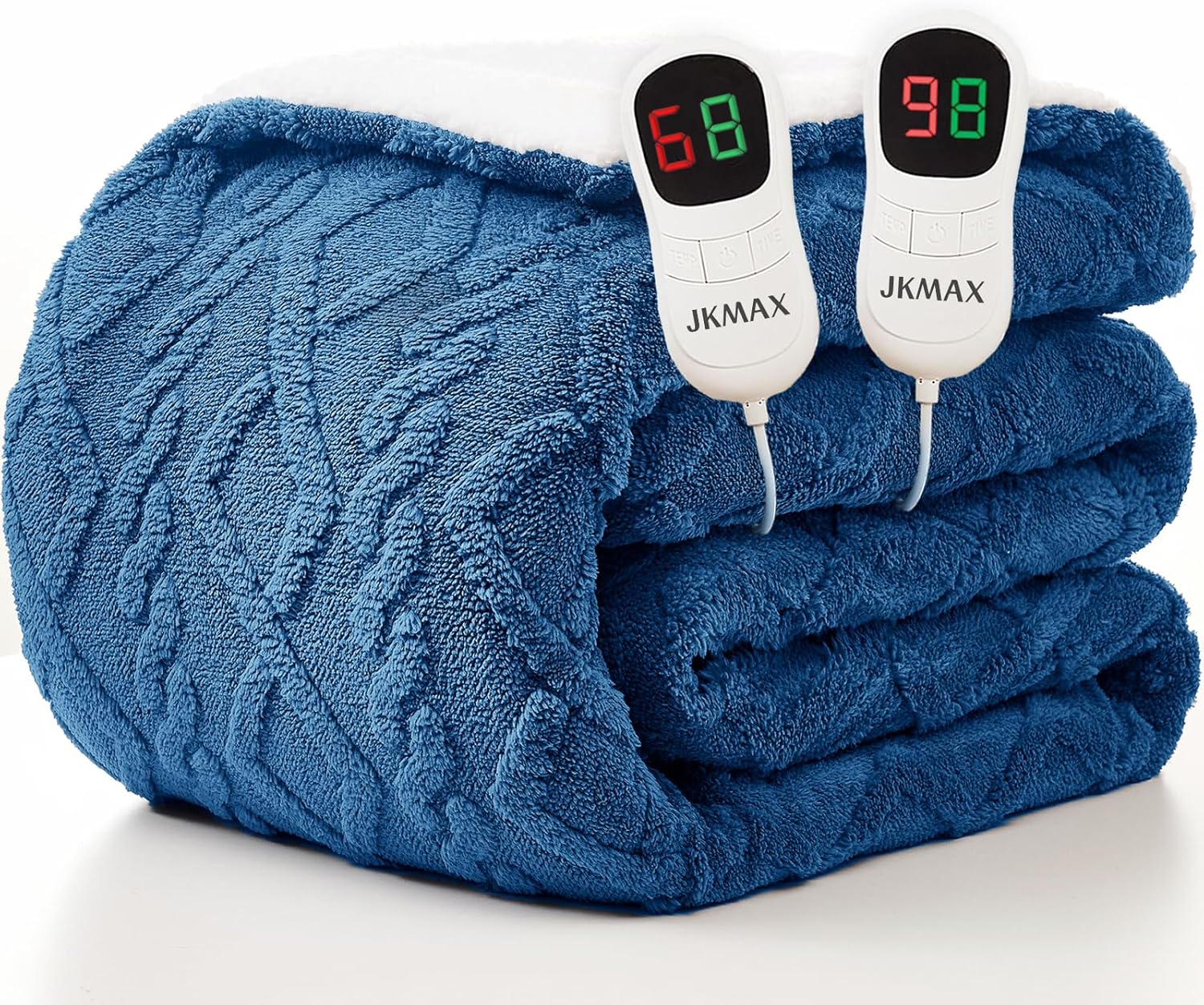 Heated Electric Blanket Queen Size-84"x90" Heating Blanket with 10 Heating Levels & 5 Time Settings Over-Heat Protection,Winter Warmer for Adults with ETL Certification(Blue)
